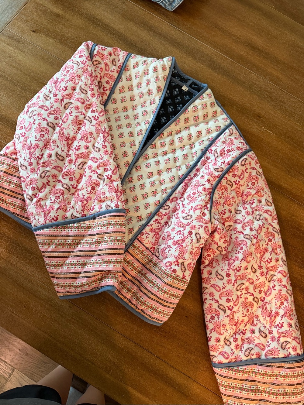 Women’s Cropped Pink Patterned Quilted Jacket